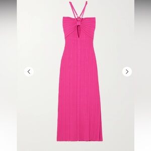 CULT GAIA Elfreda cutout ribbed-knit halterneck midi dress